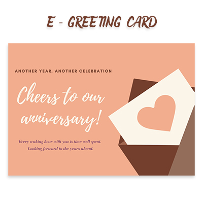 "E - Greeting Card for Anniversary - Click here to View more details about this Product